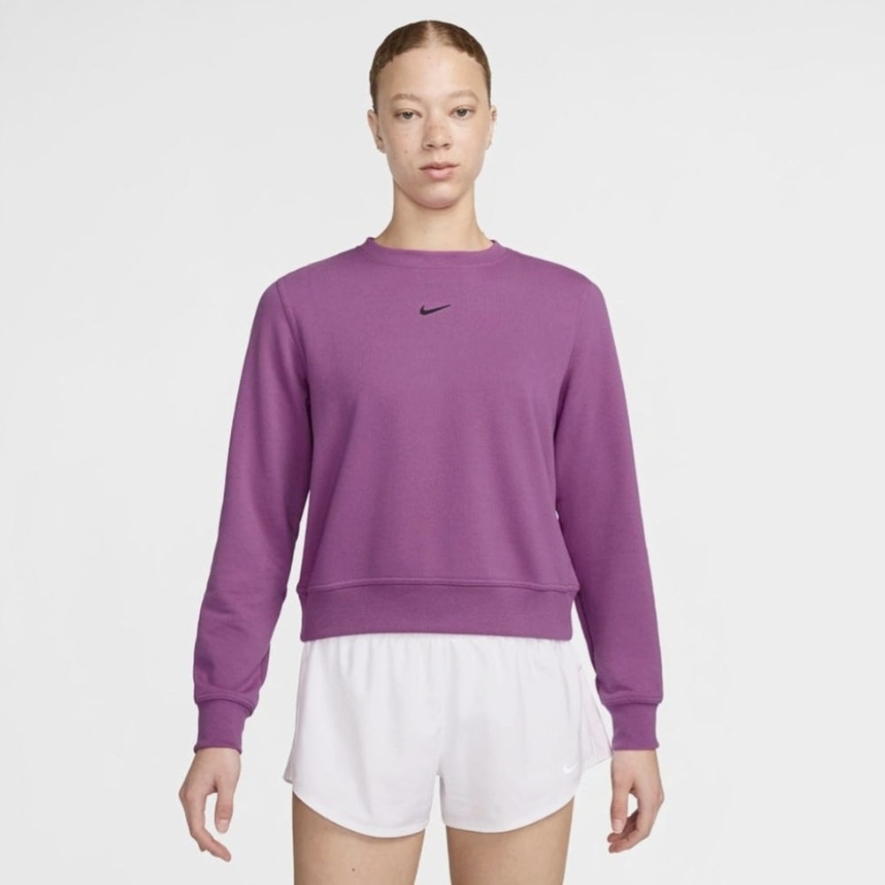 Nike Dri-FIT One Women Crew-Neck French Terry Sweatshirt FB5125-518, Hot Fuchia